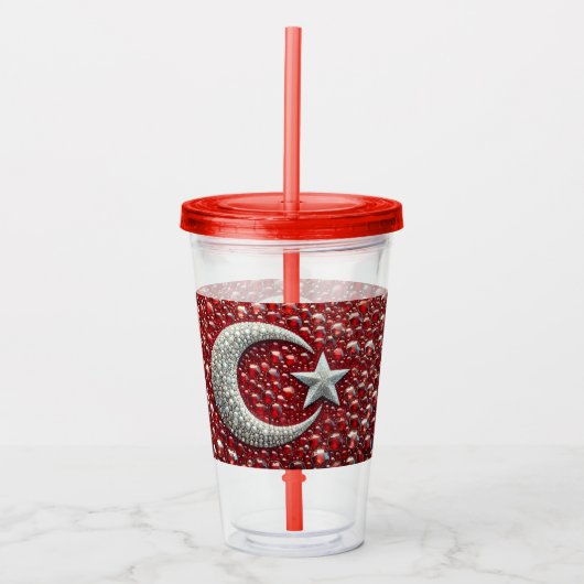 Acryl Tumbler met Turkse kleuren Design Acryl Drinkbeker (Voorkant)