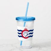 Acryl Tumbler met vlag van Cincinnati Drinkbeker (Achterkant)