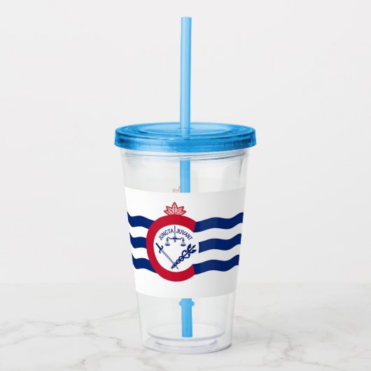 Acryl Tumbler met vlag van Cincinnati Drinkbeker (Voorkant)