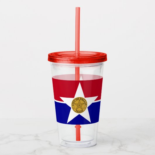 Acryl Tumbler met vlag van Dallas, Texas Acryl Drinkbeker (Voorkant)