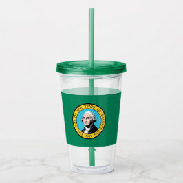 Acryl Tumbler met vlag van de staat Washington Acryl Drinkbeker