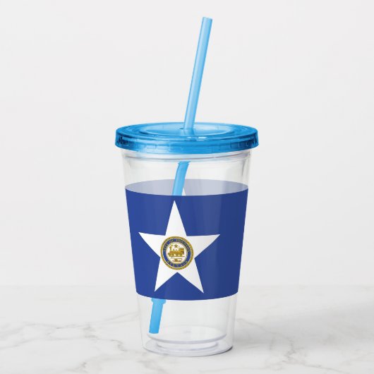 Acryl Tumbler met vlag van Houston, Texas Acryl Drinkbeker (Achterkant)