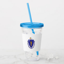 Acryl Tumbler met vlag van Massachusetts Acryl Drinkbeker