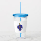 Acryl Tumbler met vlag van Massachusetts Acryl Drinkbeker (Voorkant)