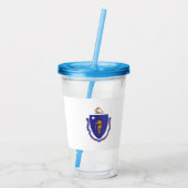 Acryl Tumbler met vlag van Massachusetts Drinkbeker (Achterkant)