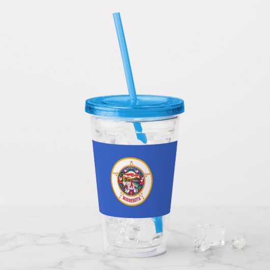 Acryl Tumbler met vlag van Minnesota Acryl Drinkbeker (Voorkant ijs)