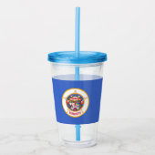 Acryl Tumbler met vlag van Minnesota Acryl Drinkbeker (Voorkant)