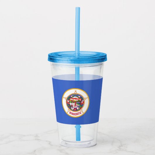 Acryl Tumbler met vlag van Minnesota Acryl Drinkbeker (Voorkant)