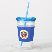 Acryl Tumbler met vlag van Minnesota Drinkbeker (Achterkant)