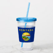 Acryl Tumbler met vlag van Montana Acryl Drinkbeker (Achterkant)