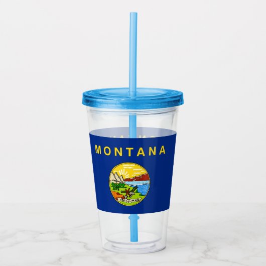 Acryl Tumbler met vlag van Montana Acryl Drinkbeker (Voorkant)
