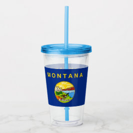 Acryl Tumbler met vlag van Montana Drinkbeker
