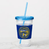 Acryl Tumbler met vlag van Nebraska Acryl Drinkbeker (Achterkant)