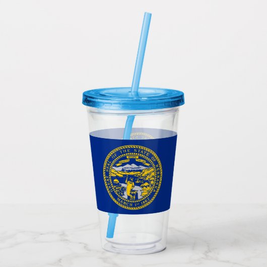 Acryl Tumbler met vlag van Nebraska Acryl Drinkbeker (Achterkant)