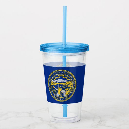Acryl Tumbler met vlag van Nebraska Acryl Drinkbeker (Voorkant)