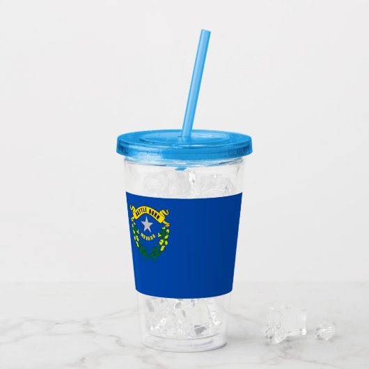 Acryl Tumbler met vlag van Nevada Drinkbeker (Achterkant ijs)
