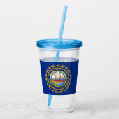Acryl Tumbler met vlag van New Hampshire Drinkbeker (Achterkant)