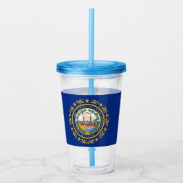 Acryl Tumbler met vlag van New Hampshire Drinkbeker
