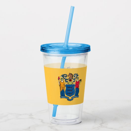 Acryl Tumbler met vlag van New Jersey Acryl Drinkbeker (Achterkant)
