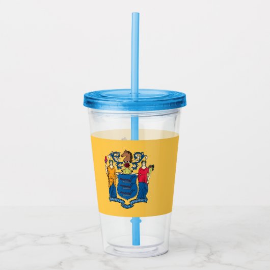 Acryl Tumbler met vlag van New Jersey Drinkbeker (Voorkant)
