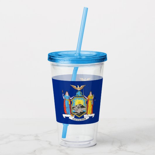 Acryl Tumbler met vlag van New York Acryl Drinkbeker (Achterkant)