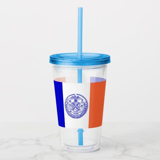 Acryl Tumbler met vlag van New York City Drinkbeker (Voorkant)