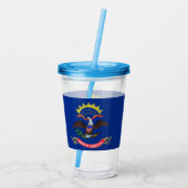Acryl Tumbler met vlag van North Dakota Acryl Drinkbeker (Achterkant)