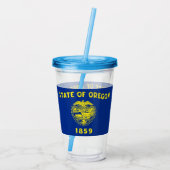 Acryl Tumbler met vlag van Oregon Acryl Drinkbeker (Achterkant)