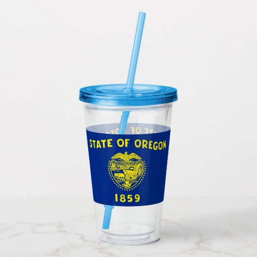 Acryl Tumbler met vlag van Oregon Acryl Drinkbeker (Achterkant)