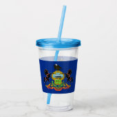 Acryl Tumbler met vlag van Pennsylvania Acryl Drinkbeker (Achterkant)