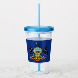 Acryl Tumbler met vlag van Pennsylvania Acryl Drinkbeker