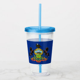 Acryl Tumbler met vlag van Pennsylvania Drinkbeker