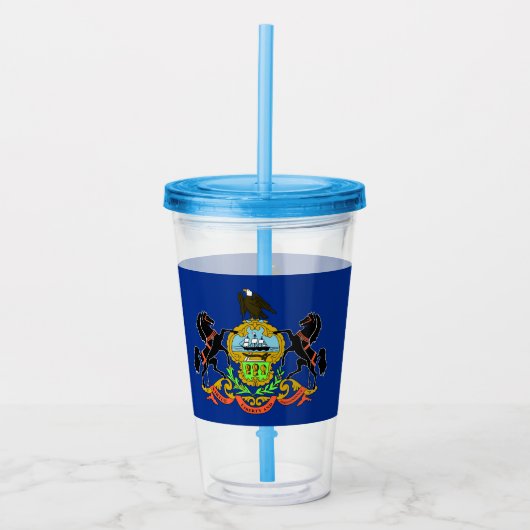 Acryl Tumbler met vlag van Pennsylvania Drinkbeker (Voorkant)