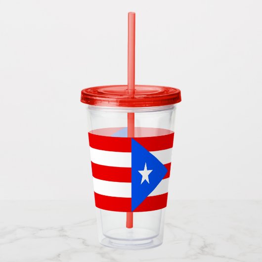 Acryl Tumbler met vlag van Puerto Rico Acryl Drinkbeker (Rechts)