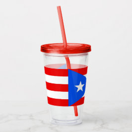 Acryl Tumbler met vlag van Puerto Rico Acryl Drinkbeker