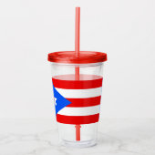 Acryl Tumbler met vlag van Puerto Rico Acryl Drinkbeker (Voorkant)