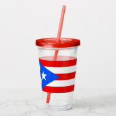 Acryl Tumbler met vlag van Puerto Rico Acryl Drinkbeker (Achterkant)