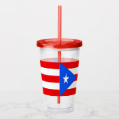 Acryl Tumbler met vlag van Puerto Rico Drinkbeker (Rechts)