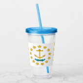 Acryl Tumbler met vlag van Rhode Island Acryl Drinkbeker (Links)