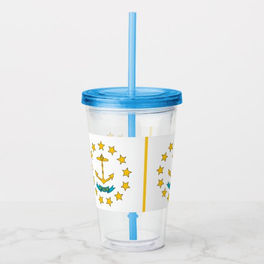 Acryl Tumbler met vlag van Rhode Island Acryl Drinkbeker (Voorkant)