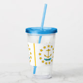 Acryl Tumbler met vlag van Rhode Island Drinkbeker (Achterkant)