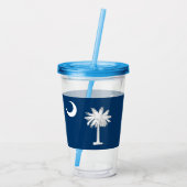Acryl Tumbler met vlag van South Carolina Drinkbeker (Achterkant)