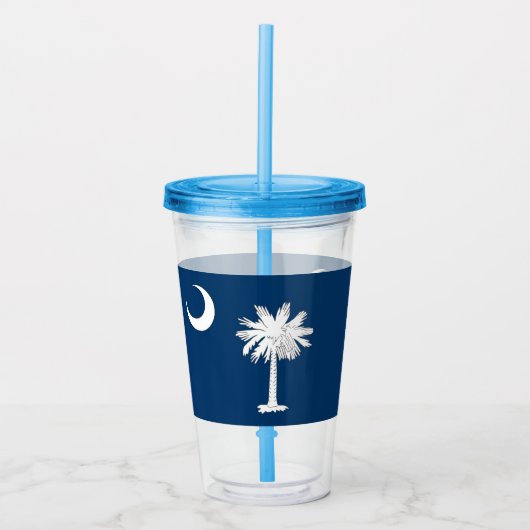 Acryl Tumbler met vlag van South Carolina Drinkbeker (Voorkant)