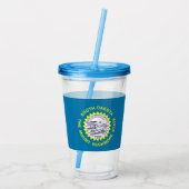 Acryl Tumbler met vlag van South Dakota Drinkbeker (Achterkant)