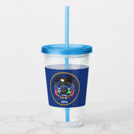 Acryl Tumbler met vlag van Utah Acryl Drinkbeker
