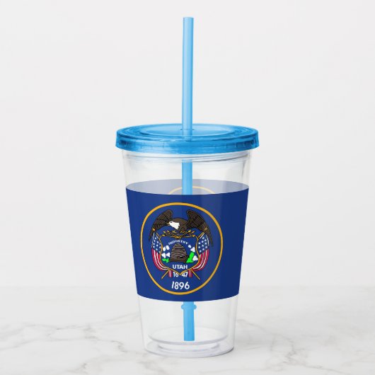 Acryl Tumbler met vlag van Utah Acryl Drinkbeker (Voorkant)