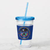 Acryl Tumbler met vlag van Utah Drinkbeker (Achterkant)