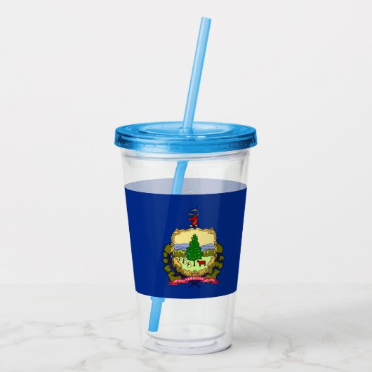 Acryl Tumbler met vlag van Vermont Acryl Drinkbeker (Achterkant)
