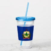 Acryl Tumbler met vlag van Vermont Drinkbeker (Achterkant)