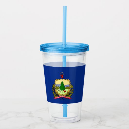 Acryl Tumbler met vlag van Vermont Drinkbeker (Voorkant)